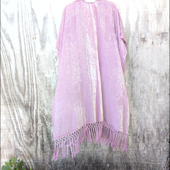 Torrid Velvet Lavender Pearl Burnout Kimono SoftGirl Gypsy Boho Women's 1X/2X - Picture 7 of 10